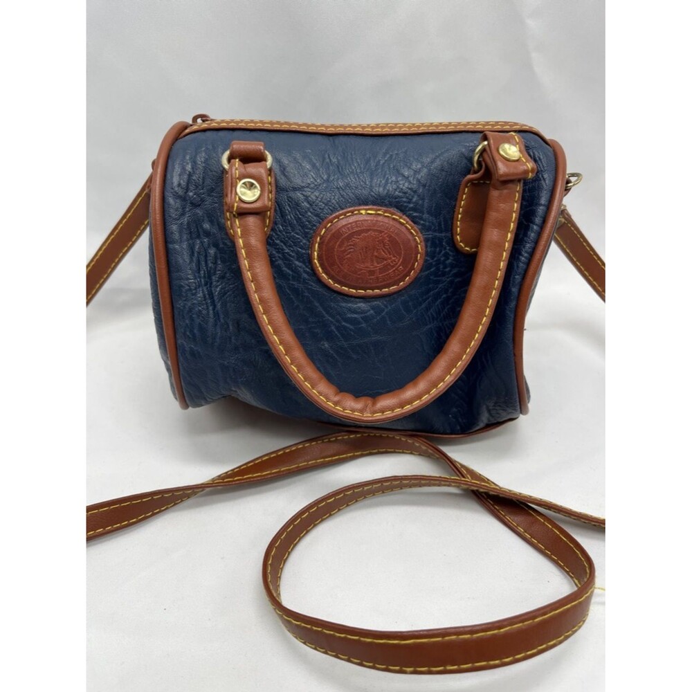 Vintage Blue & Brown Leather International All Weatherwear Mini Cross Body Purse